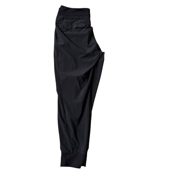 Athleta Soho Women 12 Black Jogger Pant Relaxed Fit Zip Front Pockets Athleisure - Picture 8 of 15